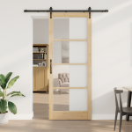 Libisev uks koos komplektiga 93x232 cm tugev puidust m&auml;nnipuit