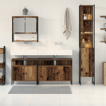 Vannitoa all oleva vanni kapp koos integreeritud basiiniga - kulunud puidu viimistlus