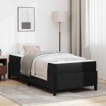 Voodiraam madratsiga Must 90 x 190 cm kangas