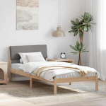 Voodiraam peatsiga Pruun ja taupe 90 x 190 cm M&auml;nnipuit