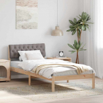Voodiraam peatsiga Pruun ja taupe 90 x 190 cm M&auml;nnipuit