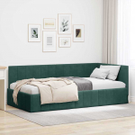Nurgavoodi raam peaga Tume rohelise 90 cm x 200 cm Samet