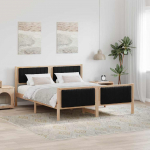 Voodiraam peatsiga Pruun ja must 160 x 200 cm M&auml;nnipuit