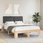 Voodiraam Pehme Peatoega peaga Tumehall 140 x 190 cm Tahke m&auml;nd