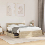 Voodiraam peatsiga sahtliga 2 tk sonoma 137 x 188 cm tehispuit