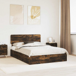Laos voodi peaga Suitsetatud tamm 160 x 200 cm Tehispuit