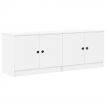 Voodikapp uksega 2 pcs Valge 66 x 35 x 48 cm T&ouml;&ouml;deldud puit