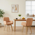 P&ouml;&ouml;rlevad Toiduainete Toolid 2 pcs Boucl&eacute; Beež 54 x 58 x 87 cm