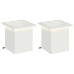LED-valgustusega lillekast 2 tk valge 30 x 30 x 30 cm teras