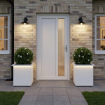 LED-valgustusega lillekast 2 tk valge 40 x 40 x 40 cm teras