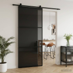 Liuguks 90 x 205 cm karastatud klaas ja alumiinium
