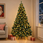 Kunstlik kokkupandav j&otilde;ulupuu 240 cm 300 LED-i Soe valge