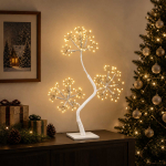 S-kujuline LED-j&otilde;ulupuu 2 tk Valge 18 x 18 x 45 cm Teras