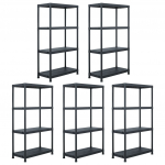 HOIURIIUL, 5 TK, MUST, 60 X 30 X 138 CM, PLAST