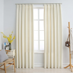 Pimendavad kardinad 2 tk konksud, samet, kreemjas, 140 x 225 cm