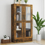 Vitriinkapp, suitsutatud tamm, 82,5x30,5x150 cm, tehispuit