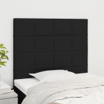 Voodipeatsid 2 tk, must, 80x5x78/88 cm, kangas