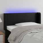 LED-voodipeats, must, 83x16x78/88 cm, kunstnahk