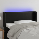 LED-voodipeats, must, 83x16x78/88 cm, kunstnahk