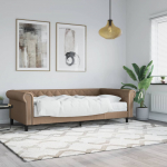 Diivanvoodi madratsiga, cappuccino, 90x200 cm, kunstnahk