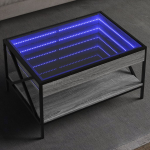 Diivanilaud LED-tuledega, hall sonoma tamm, 70x50x38cm