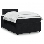 Kontinentaalvoodi madratsi, must, 120x190 cm, samet