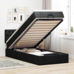 OTTOMANI VOODIRAAM MADRATSIGA, MUST, 90X190CM, KANGAS