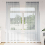 Voile kardin kardinatega 2 tk tumehall 260 x 140 cm pol&uuml;ester