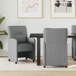 Ratastega S&ouml;&ouml;gi-toolid 2 tk Helehall 57 x 67 x 95 cm kangas
