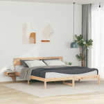 Voodiraam peatsiga Pruun 200 x 200 cm Tahke m&auml;nd
