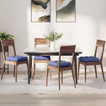 Istumispatjad 4 tk jeans sinine 40 x 40 x 12 cm kangas