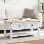 Kohvilaud sahtliga Valge 100 x 48 x 45 cm Tahke m&auml;nd