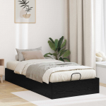 Ottomani voodiraam Must Tamm 75,5 x 190 cm T&ouml;&ouml;deldud puit