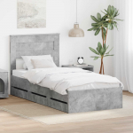 Voodiraam sahtliga peaga betoonhall 75 x 190 cm inseneripuit