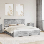 Voodiraam peatsiga sahtliga Betoonhall 200 x 200 cm Tehispuit
