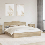 Laos voodi peaga sahtliga Sonoma tamm 180 x 200 cm Tehispuit