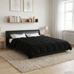 Suvised teki Rapistatud Must 200 x 220 cm Mikrokiud