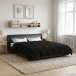 Talve tek Rapistatud Must 220 x 260 cm Mikrokiud