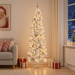 Kitsas kunstkuusk koos j&otilde;ulukuulidega 180 cm 300 LED-i