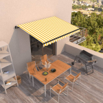 K&auml;sitsi sisset&otilde;mmatav varikatus, 350x250 cm kollane ja valge