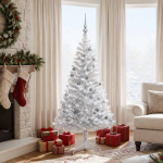 Valgustusega kunstkuusk kuulidega, h&otilde;bedane, 150 cm, PET