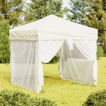 Kokkupandav peotelk seintega, kreemjas, 2 x 2 m