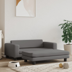 Koeravoodi laiendusega, hall, 100 x 50 x 30 cm, kunstnahk