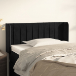 Voodipeats servadega, must, 83x16x78/88 cm, samet