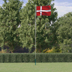 Taani lipp ja lipumast, 6,08 m, alumiinium