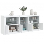Puhvetkapp LED-tulega, valge, 181,5 x 37 x 67 cm