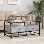 Diivanilaud klaasplaadiga, hall sonoma tamm, 98,5x50x45cm, teras