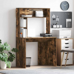 Laud riiuliga suitsetatud tamm 91 x 50 x 149 cm tehispuit