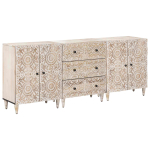 K&otilde;ide 3 pcs Valge 60 x 33,5 x 75 cm Tugev mango puu