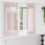 Aasadega voilee kardinad 2 tk, helepunased, 140 x 140 cm